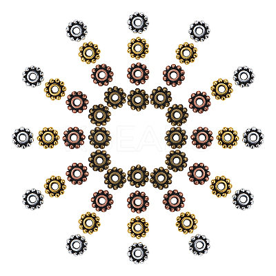 Gear Tibetan Style Alloy Spacer Beads PALLOY-CJ0001-55-RS-1
