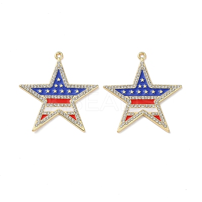 Independence Day Alloy Enamel Pendants ENAM-I069-01G-05-1