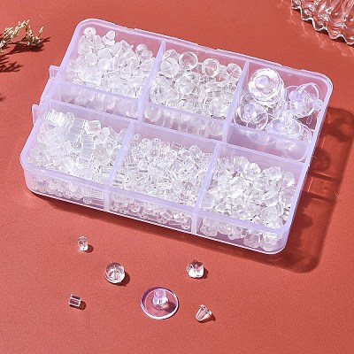 600Pcs 7 Styles Plastic Ear Nuts KY-YW0001-70-1