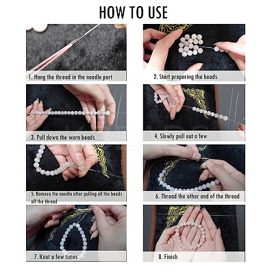 Steel Beading Needles with Hook for Bead Spinner TOOL-C009-01A-05-1