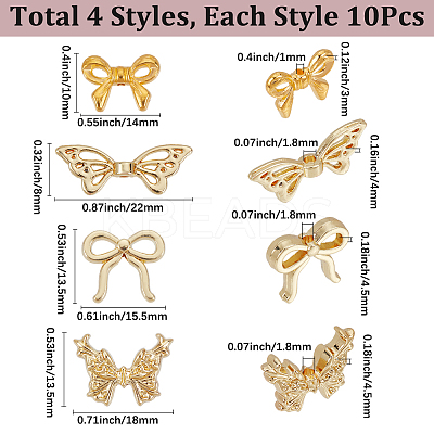 40Pcs 4 Styles Alloy Beads FIND-SC0014-70-1