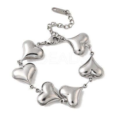 304 Stainless Steel Link Bracelets for Women BJEW-Q041-01D-P-1