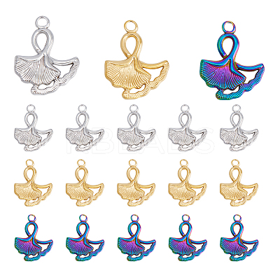 18Pcs 3 Colors 304 Stainless Steel Pendants STAS-DC0013-36-1