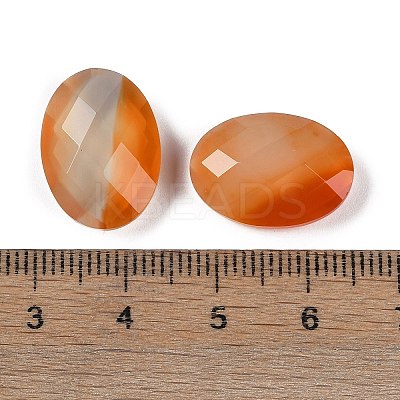 Natural Orange Red Agate(Dyed & Heated) Cabochons G-O175-15C-02-1