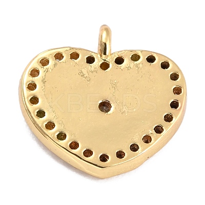 Golden Plated Brass Micro Pave Clear Cubic Zirconia Charms ZIRC-L097-033F-G-1