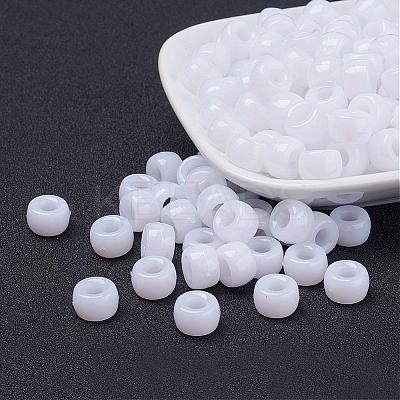Opaque Acrylic European Large Hole Beads PL338-1-1