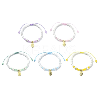 Glass Imitation Pearl Braided Bead Bracelets BJEW-JB09989-1