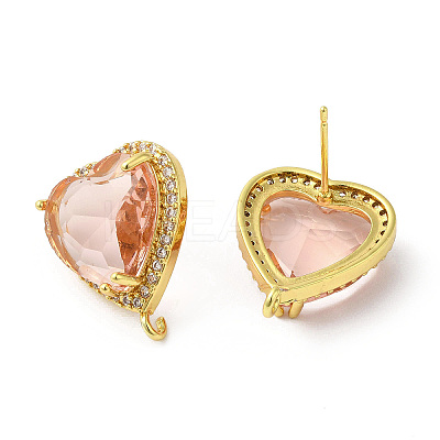 Rack Plating Brass Rhinestone Stud Earring Finding KK-C023-03-1