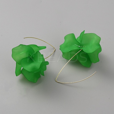 Acrylic Flower Dangle Earrings EJEW-WH0009-30E-1