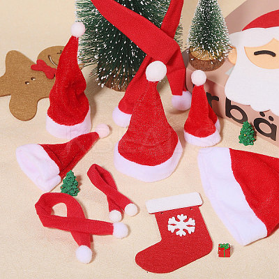 14Pcs 14 Styles Christmas Velvet Wine Bottle Cover Decoration AJEW-CA0004-47-1