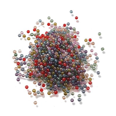 Baking Paint Imitation Jade Glass Seed Beads GLAA-P073-01B-1