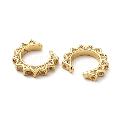 Rack Plating Brass Micro Pave Cubic Zirconia Cuff Earrings EJEW-P226-01G-1