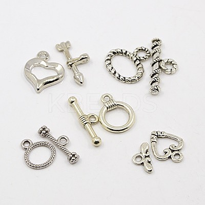 Mixed Tibetan Style Toggle Clasps TIBE-MSMC008-01AS-1