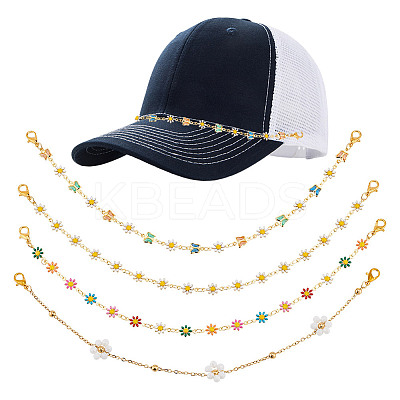 Brass Enamel Link Baseball Cap Chain AJEW-GO00028-1