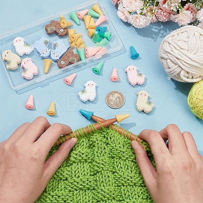Silicone Alpaca Shape Knitting Needle Stoppers PW-WGB6D24-01-1