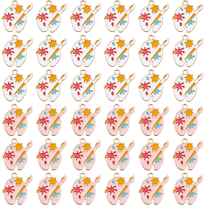 36Pcs 2 Colors Alloy Pendants ENAM-DC0002-14-1
