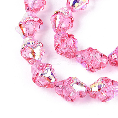 Electroplate Transparent Glass Beads Strands X-EGLA-N020-03E-1