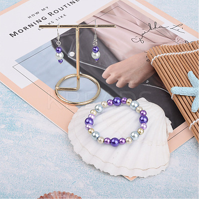12 Strands 12 Styles Baking Paint Pearlized Glass Pearl Round Bead Strands HY-CW0001-03B-1