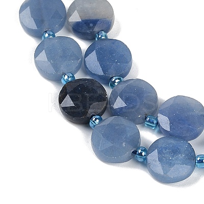 Dyed & Heated Natural Blue Aventurine Beads Strands G-C116-A57-01-1