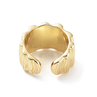 Brass Textured Open Cuff Rings for Women LS-RJEW-D016-01G-1