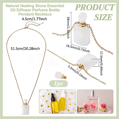 1Pc Natural Quartz Crystal Perfume Bottle Necklaces NJEW-PH0001-37B-02-1