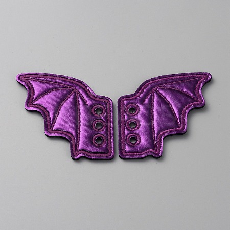 Bat Wing Cloth Shoe Lace Charm DIY-WH0308-467C-1