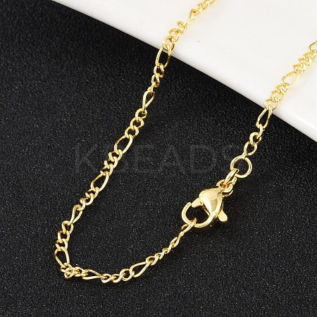 Brass Figaro Chains Necklace for Women X-NJEW-P265-28G-1