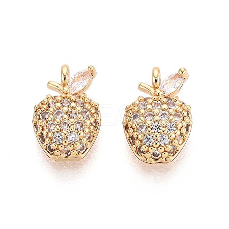 Brass Micro Pave Cubic Zirconia Pendants KK-T074-82G-1