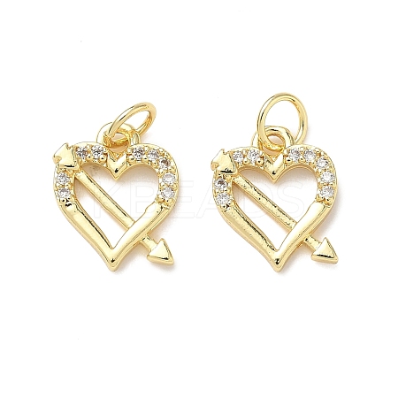 Brass Micro Pave Cubic Zirconia Pendants KK-I379-15G-06-1