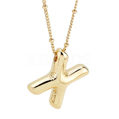 1pc Brass Chain with Alloy Letter Pendants Necklaces NJEW-LP0001-41X-G-1