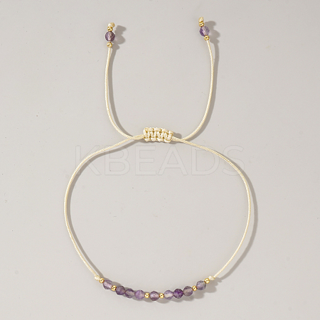 Natural Birthstone Braided Bead Bracelets for Women X-VA8051-2-1