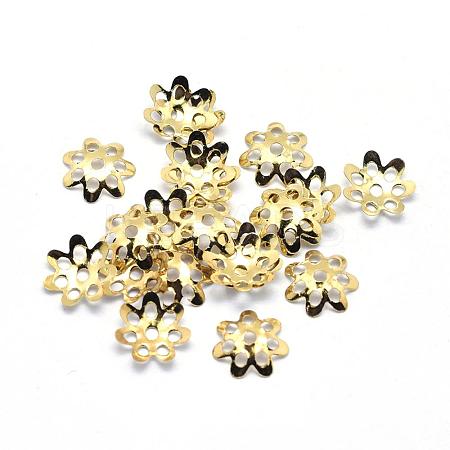 Brass Bead Caps KK-G319-03C-RS-1