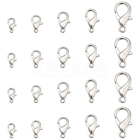 100Pcs 5 Styles Zinc Alloy Lobster Claw Clasps FIND-YW0006-18P-1