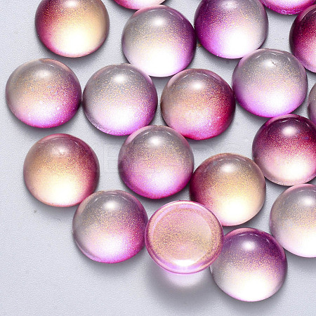 Transparent Spray Painted Glass Cabochons GLAA-S190-013C-C05-1