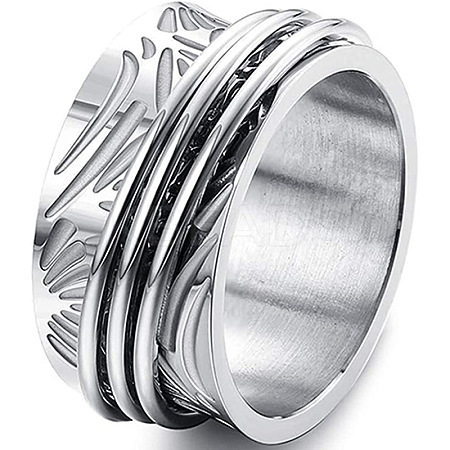 Retro Rotatable 304 Stainless Steel Finger Rings FS-WG84C22-04-1