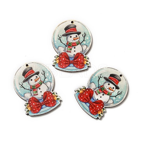 Single Face Printed Wood Big Pendants LS-WOOD-H102-02D-1