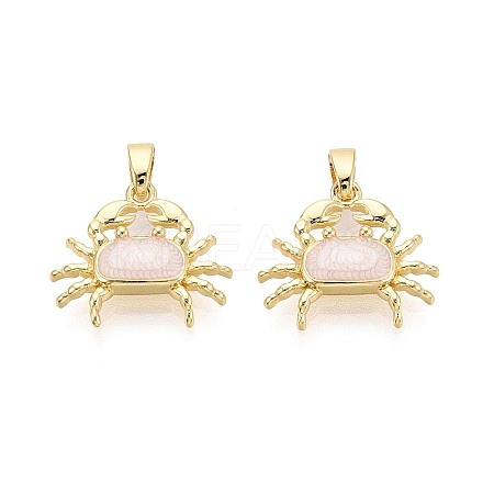 Brass Enamel Pendants KK-T075-93B-G-1