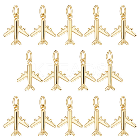 14Pcs Rack Plating Brass Charms KK-ME0001-50G-1
