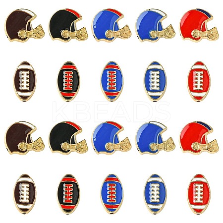 40Pcs 10 Styles Zinc Alloy Enamel Beads FIND-CJ0003-77-1