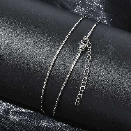 1.2MM 304 Stainless Steel Boston Link Chain Necklaces NJEW-D328-01P-03-1