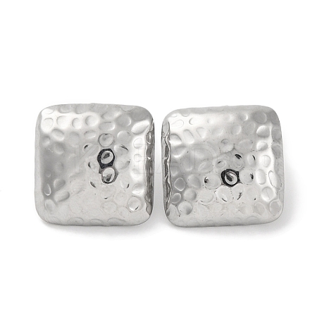 304 Stainless Steel Square Stud Earrings EJEW-D281-28S-1