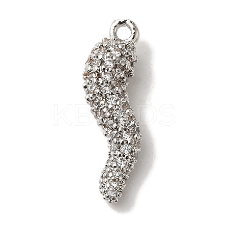 Rack Plating Brass Micro Pave Cubic Zirconia Pendant KK-A229-03B-P-1