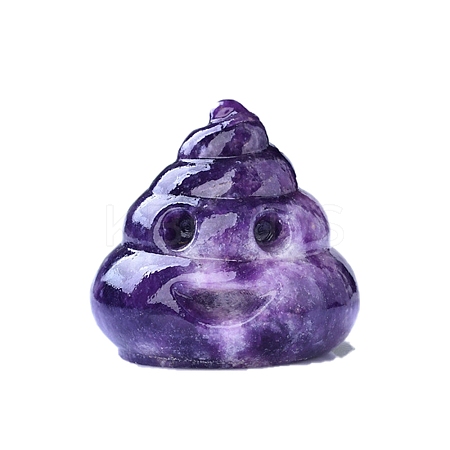 Natural Lepidolite Carved Poop Shape Figurines PW-WG63975-04-1