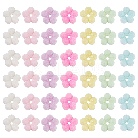 60Pcs Flocking Opaque Acrylic Beads FIND-GA0008-13-1