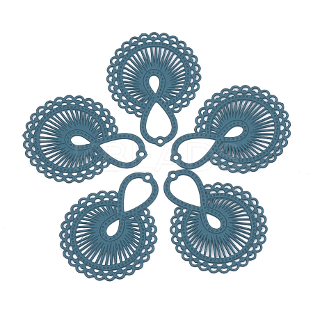 430 Stainless Steel Filigree Pendants STAS-S108-22A-1