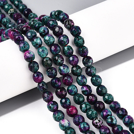 Dyed Natural White Jade Beads Strands G-T139-6mm-60-20-1