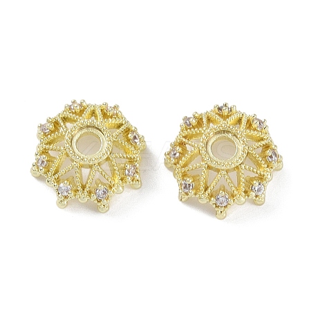 Brass Micro Pave Cubic Zirconia Beads Caps LS-KK-B087-16B-G-1