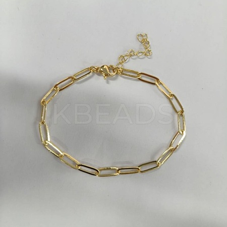 Minimalist 304 Stainless Steel Paperclip Chain Bracelets for Women XV4057-4-1