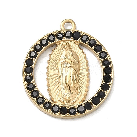 304 Stainless Steel & Rhinestone Pendants STAS-G371-09I-02G-1