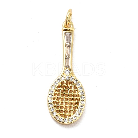 Rack Plating Brass Cubic Zirconia Pendants KK-K270-40G-1